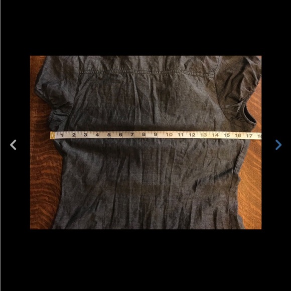 Maurices Gray Chambray Ruffle Button Down Blouse - Picture 5 of 6